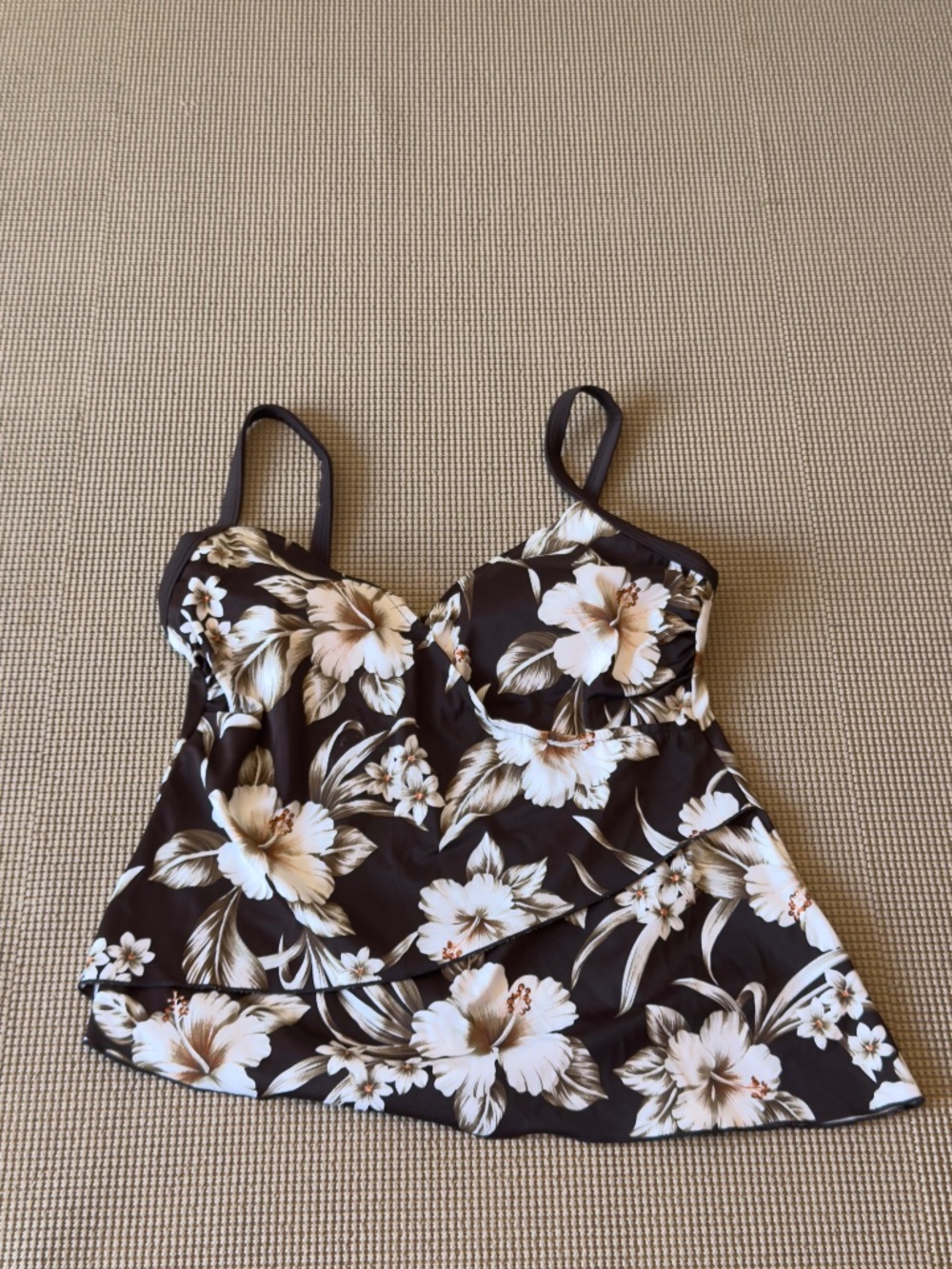 JAMAICA BAY swimming spaghetti strap ruffle floral print size 10